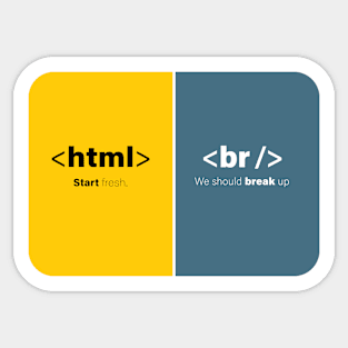 Coding Cards, Colorful Graphics Filled With HTML Coding Jokes Sticker